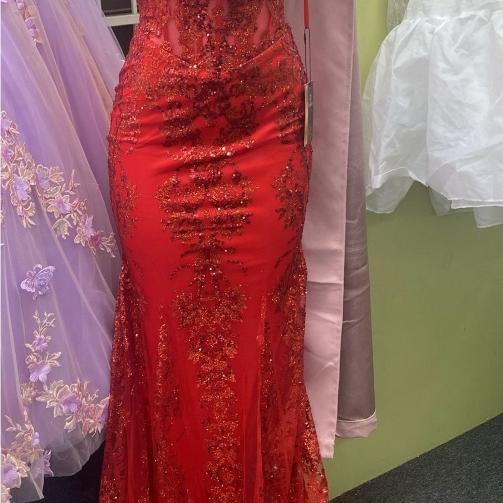 Gold Strapless Sequin Gown for Brides - Picture 11 of 11